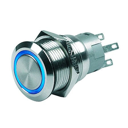 Marinco PushButton Switch 12V Latching OnOff Blue Led 80-511-0003-01